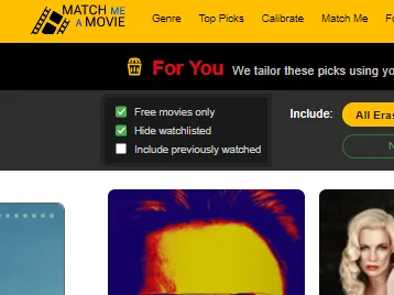 Filter options being selected