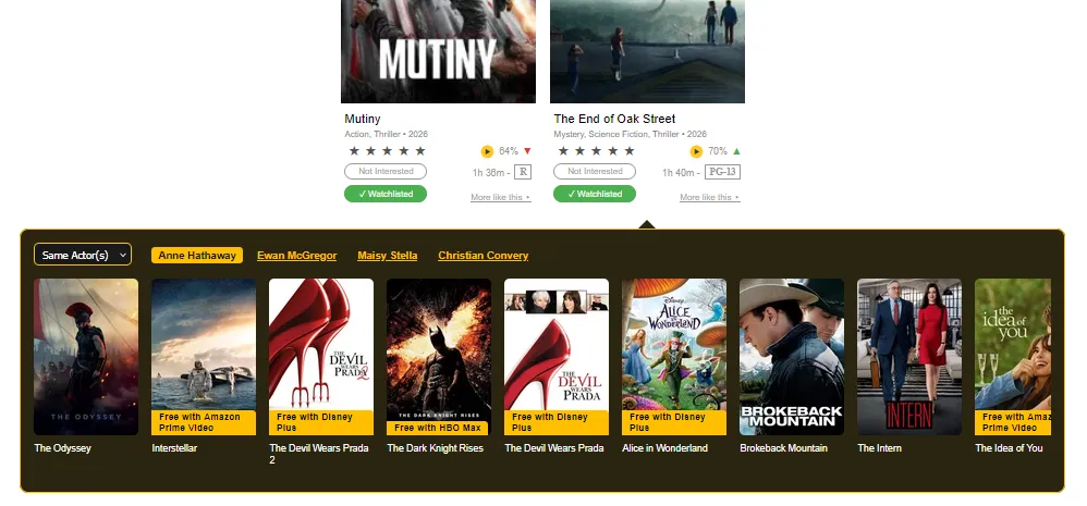 More like this, showing movies with the same actor